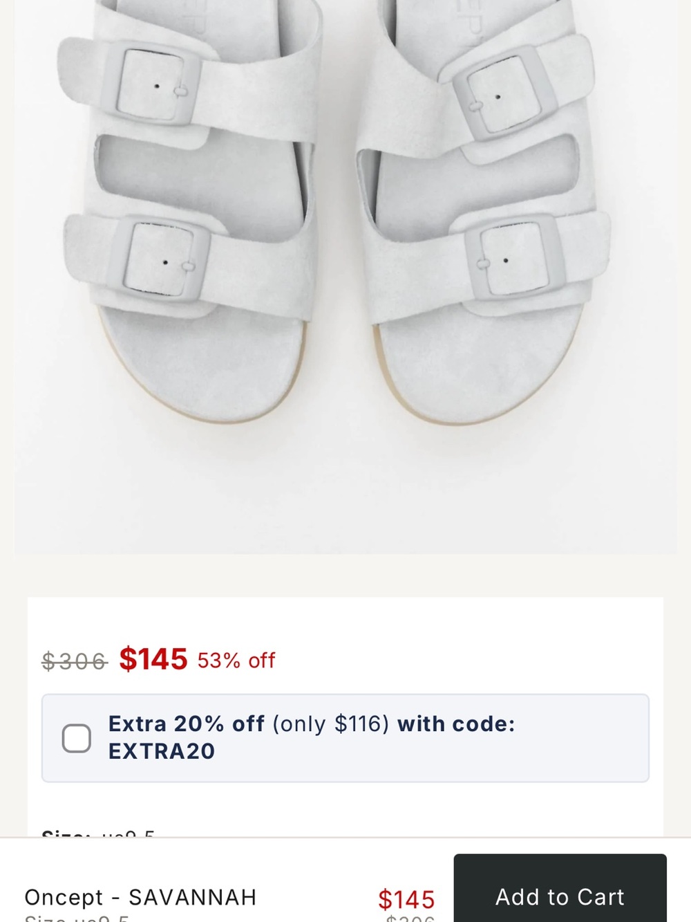 Oncept SAVANNAH Women's Double-Buckle Sandals in Light Gray